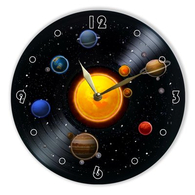 Wall Vinyl Record Clock Planets 12" UF-Clock-Planets-1 photo