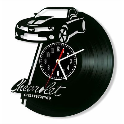 Настінний вініловий годинник Шевроле, діаметр 30см Vinyl-Clock-Chevrolet-1 фото