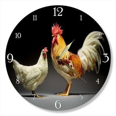 Wall Vinyl Record Clock Chickens 12" UF-Clock-Chickens-1 photo