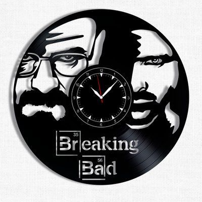Настінний вініловий годинник Пуститися берега, діаметр 30см Vinyl-Clock-M-Breaking Bad-1 фото