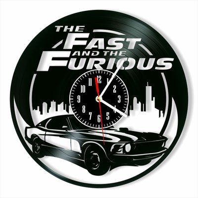 Настінний вініловий годинник Форсаж, діаметр 30см Vinyl-Clock-M-Fast and Furious-2 фото