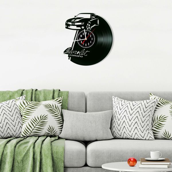 Настінний вініловий годинник Шевроле, діаметр 30см Vinyl-Clock-Chevrolet-1 фото