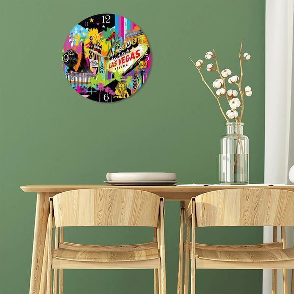 Wall Vinyl Record Clock Las Vegas 12" 28-2-1 photo