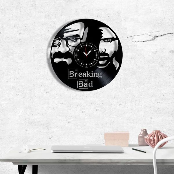 Настінний вініловий годинник Пуститися берега, діаметр 30см Vinyl-Clock-M-Breaking Bad-1 фото