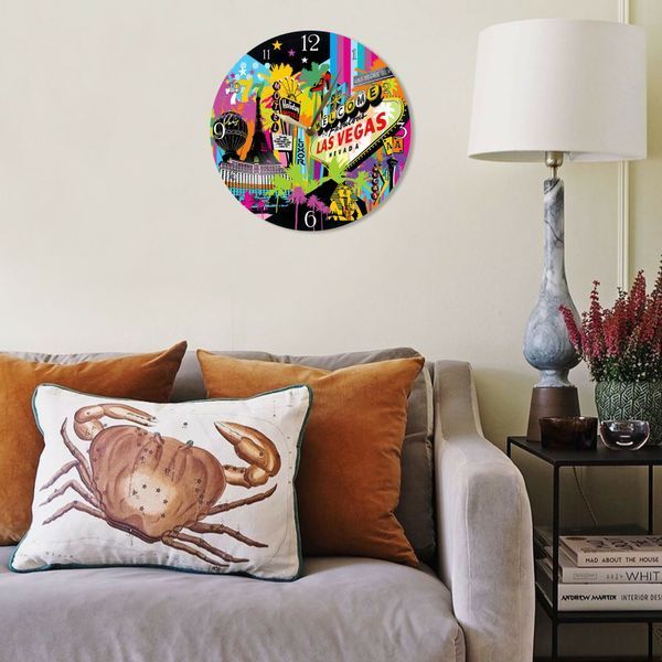 Wall Vinyl Record Clock Las Vegas 12" 28-2-1 photo