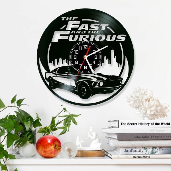 Настінний вініловий годинник Форсаж, діаметр 30см Vinyl-Clock-M-Fast and Furious-2 фото