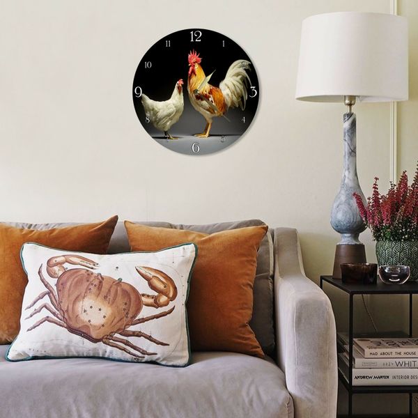 Wall Vinyl Record Clock Chickens 12" UF-Clock-Chickens-1 photo