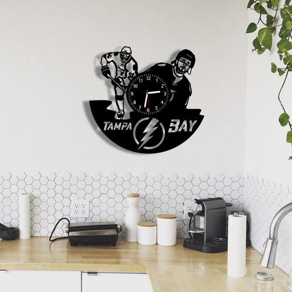 Wall Vinyl Record Clock Tampa Bay Lightning 12" Vinyl-Clock-Tampa Bay Lightning-1 photo