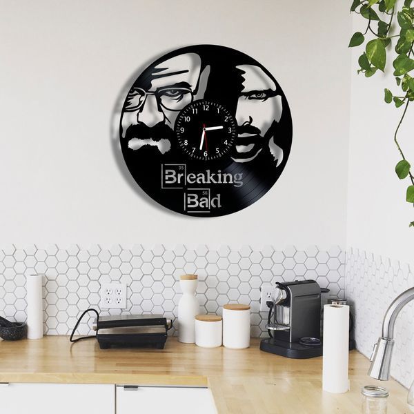 Настінний вініловий годинник Пуститися берега, діаметр 30см Vinyl-Clock-M-Breaking Bad-1 фото