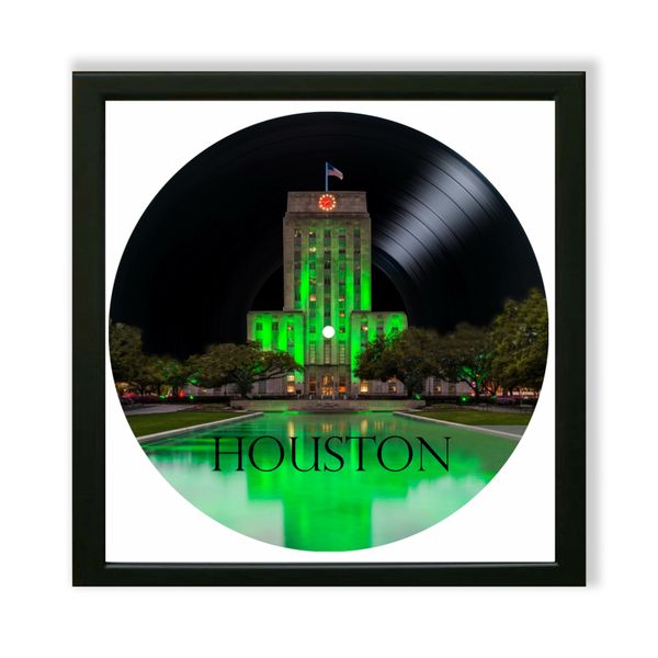 Vinyl Record Decor in a Wooden Frame Houston 14" UF-Frame-Houston-1 photo