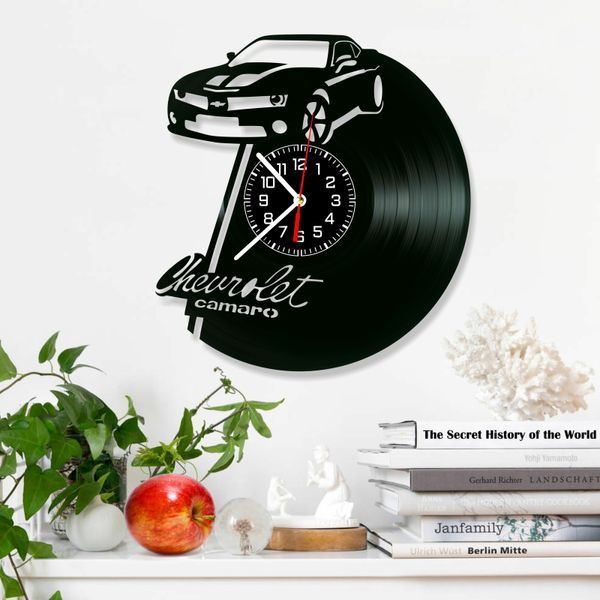 Настінний вініловий годинник Шевроле, діаметр 30см Vinyl-Clock-Chevrolet-1 фото