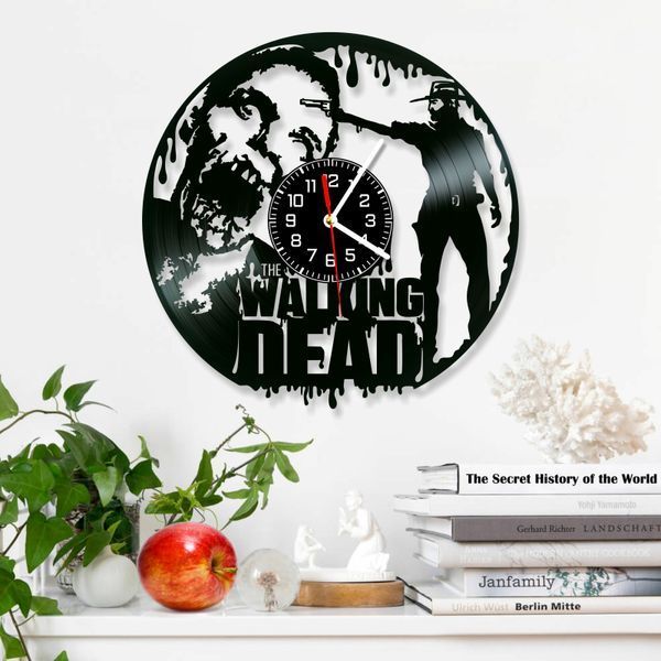Настінний вініловий годинник Ходячі мерці, діаметр 30см Vinyl-Clock-M-The Walking Dead-6 фото