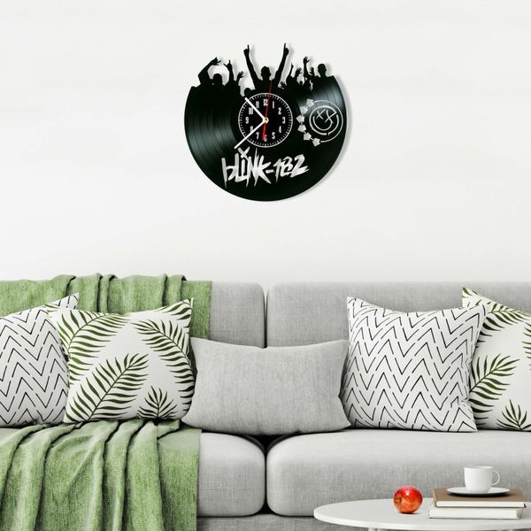 Настінний вініловий годинник Blink-182, діаметр 30см Vinyl-Clock-Blink-182-2 фото