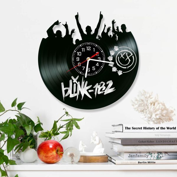 Настінний вініловий годинник Blink-182, діаметр 30см Vinyl-Clock-Blink-182-2 фото
