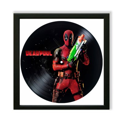 Vinyl Record Decor in a Wooden Frame Deadpool 14" UF-Frame-M-Deadpool-2 photo