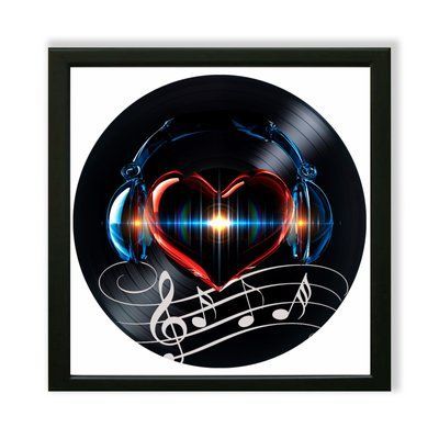 Vinyl Record Decor in a Wooden Frame Music 14" 590-4-1 photo