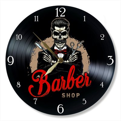 Wall Vinyl Record Clock Barber Shop 12" UF-Clock-Barber Shop-2 photo