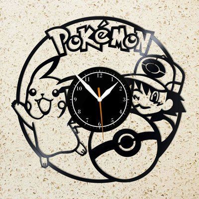 Настінний вініловий годинник Покемон, діаметр 30см Vinyl-Clock-Pokemon-2 фото
