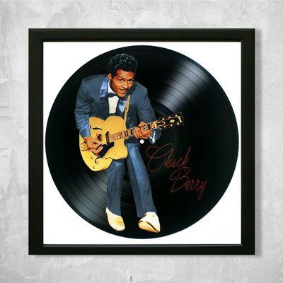 Настінний вініловий декор в дерев'яній рамці Chuck Berry, розміром 36см 515-4-1 фото