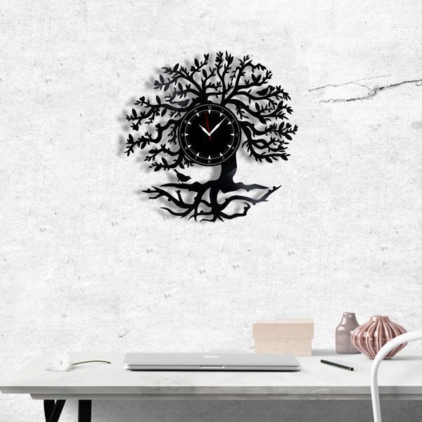 Wall Vinyl Record Clock Tree 12" 135-1-1 photo