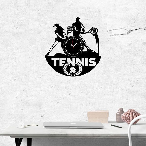 Wall Vinyl Record Clock Tennis 12" 219-1-1 photo