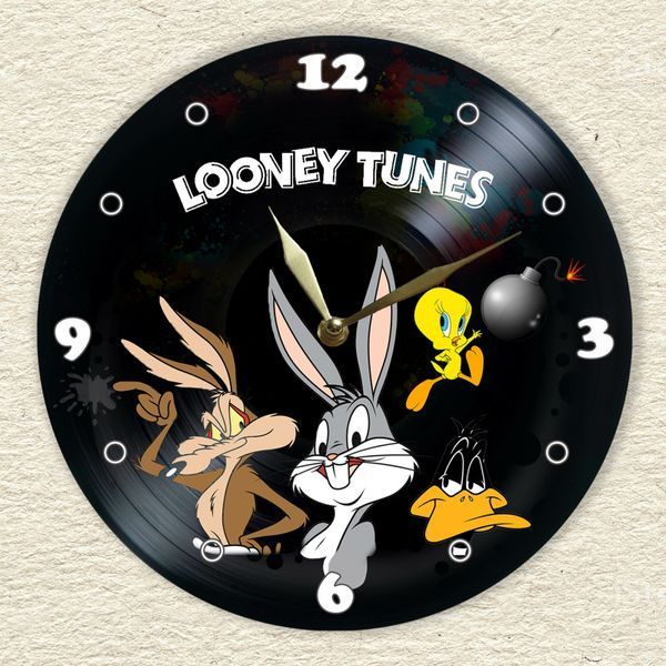 Wall Vinyl Record Clock Looney Tunes 12" UF-Clock-C-Looney Tunes-2 photo