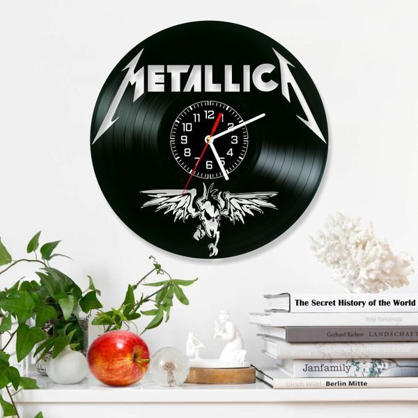 Настінний вініловий годинник Metallica, діаметр 30см Vinyl-Clock-Metallica-5 фото