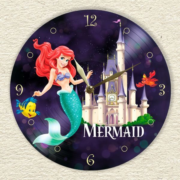 Wall Vinyl Record Clock The Little Mermaid 12" UF-Clock-C-The Little Mermaid-1 photo
