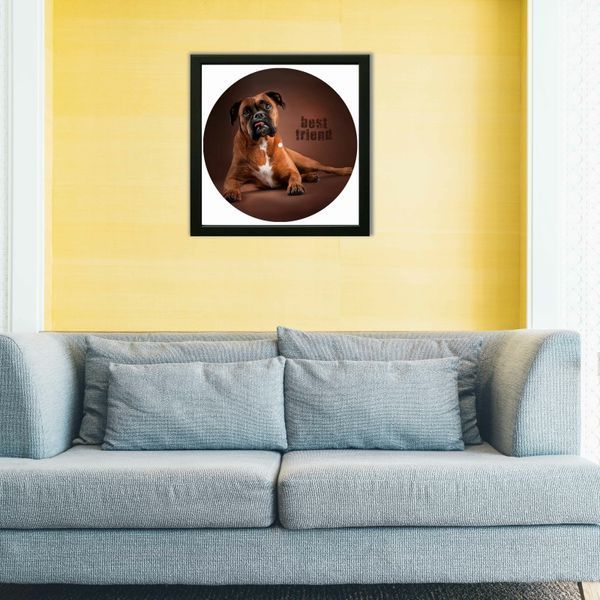Vinyl Record Decor in a Wooden Frame Boxer 14" 43-4-1 photo