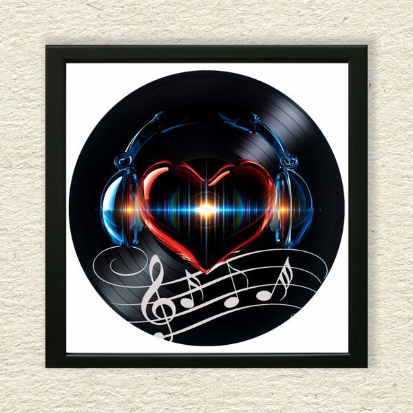 Vinyl Record Decor in a Wooden Frame Music 14" 590-4-1 photo