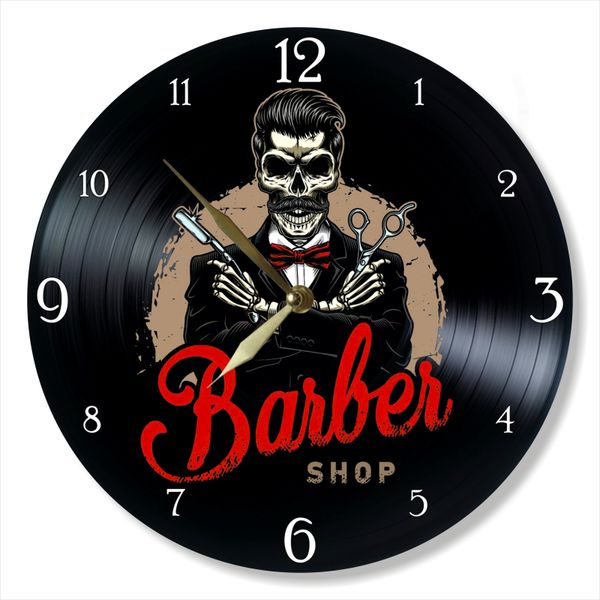 Wall Vinyl Record Clock Barber Shop 12" UF-Clock-Barber Shop-2 photo