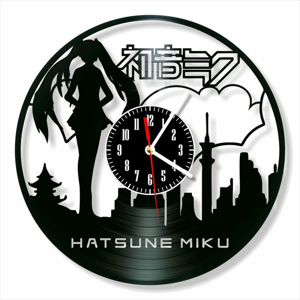 Wall Vinyl Record Clock Hatsune Miku 12" Vinyl-Clock-Hatsune Miku-1 photo