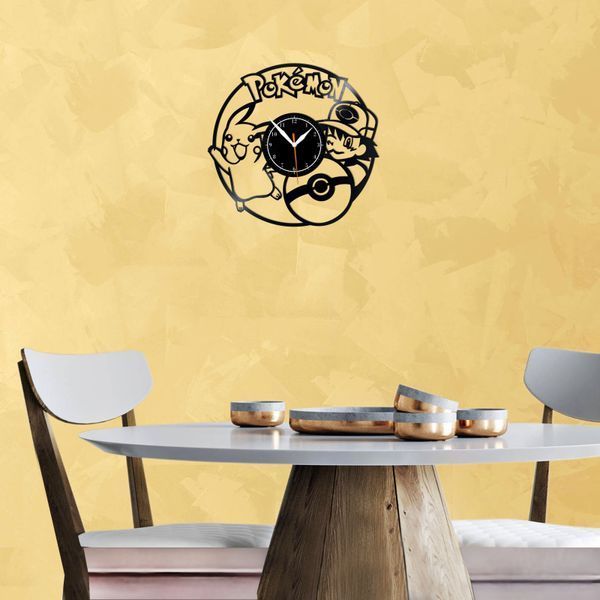Настінний вініловий годинник Покемон, діаметр 30см Vinyl-Clock-Pokemon-2 фото