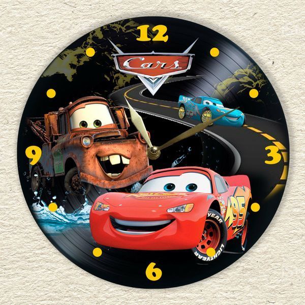 Настінний вініловий годинник Тачки, діаметр 30см UF-Clock-C-Cars-1 фото