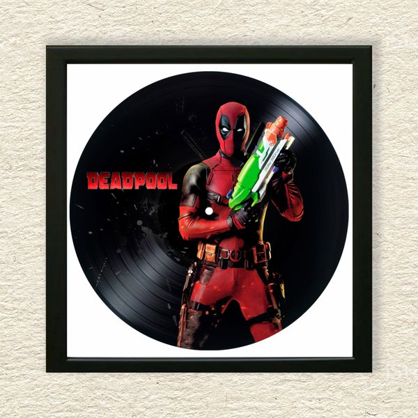 Vinyl Record Decor in a Wooden Frame Deadpool 14" UF-Frame-M-Deadpool-2 photo