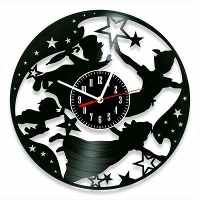 Настінний вініловий годинник Пітер Пен, діаметр 30см Vinyl-Clock-C-Peter Pan-6 фото