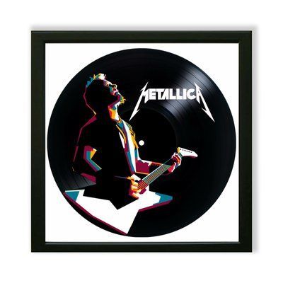 Настінний вініловий декор в дерев'яній рамці Metallica, розміром 36см 556-4-1 фото