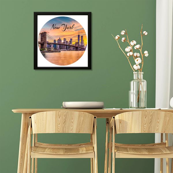 Vinyl Record Decor in a Wooden Frame New York 14" UF-Frame-New York-3 photo