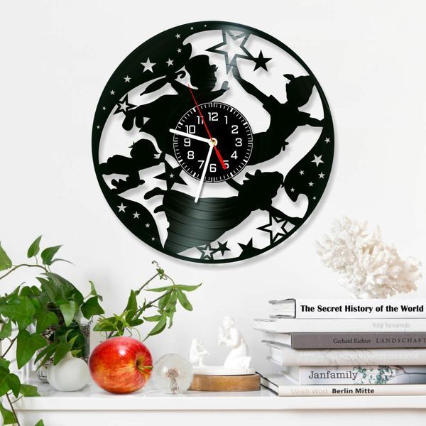 Настінний вініловий годинник Пітер Пен, діаметр 30см Vinyl-Clock-C-Peter Pan-6 фото