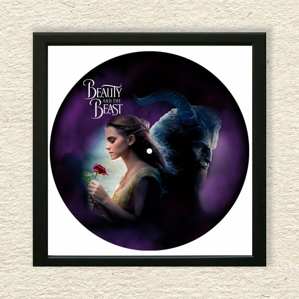 Vinyl Record Decor in a Wooden Frame Beauty and the Beast 14" UF-Frame-M-Beauty and the Beast-1 photo