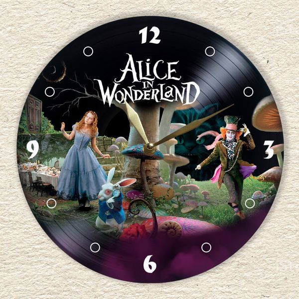 Wall Vinyl Record Clock Alice in Wonderland 12" UF-Clock-M-Alice in Wonderland-1 photo