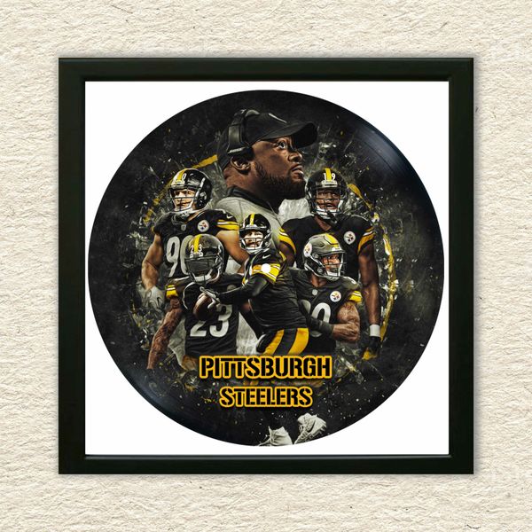 Vinyl Record Decor in a Wooden Frame Pittsburgh Steelers 14" UF-Frame-Pittsburgh Steelers-1 photo