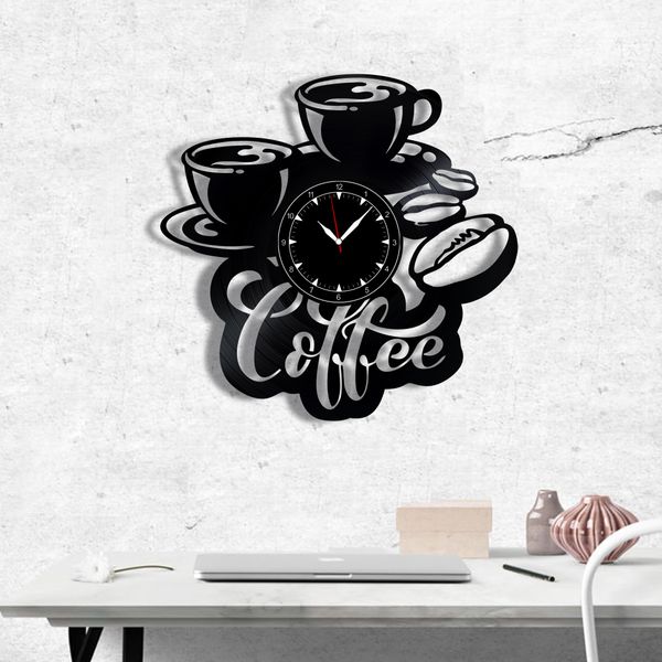 Wall Vinyl Record Clock Coffee 12" Vinyl-Clock-Coffee-2 photo