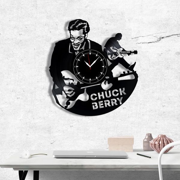 Настінний вініловий годинник Chuck Berry, діаметр 30см Vinyl-Clock-Chuck Berry-1 фото