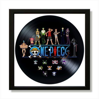 Настінний вініловий декор в дерев'яній рамці One Piece Jolly Roger, розміром 36см 264-4-1 фото