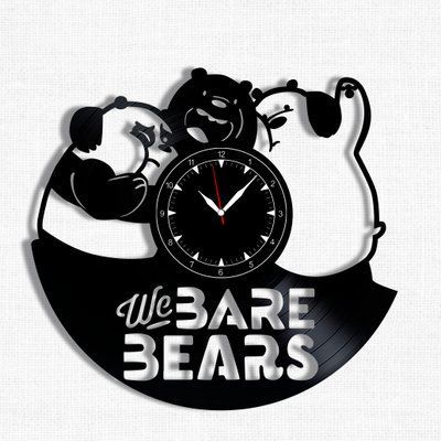Настінний вініловий годинник Ми звичайні ведмед, діаметр 30см Vinyl-Clock-C-We Bare Bears-1 фото