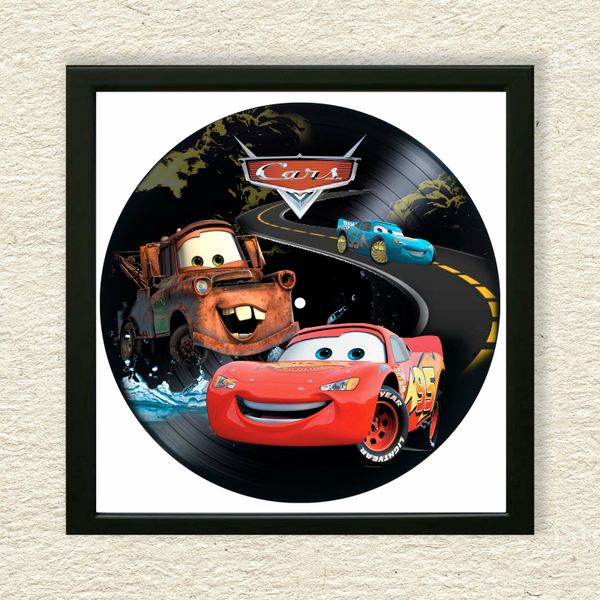 Vinyl Record Decor in a Wooden Frame Cars 14" UF-Frame-C-Cars-1 photo