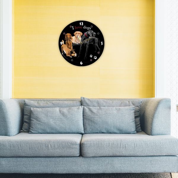 Wall Vinyl Record Clock Dogs 12" UF-Clock-Dogs-2 photo