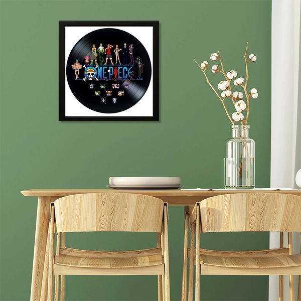 Vinyl Record Decor in a Wooden Frame One Piece Jolly Roger 14" 264-4-1 photo