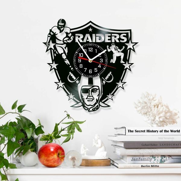 Настінний вініловий годинник Лас-Вегас Рейдерс, діаметр 30см Vinyl-Clock-Raiders-1 фото